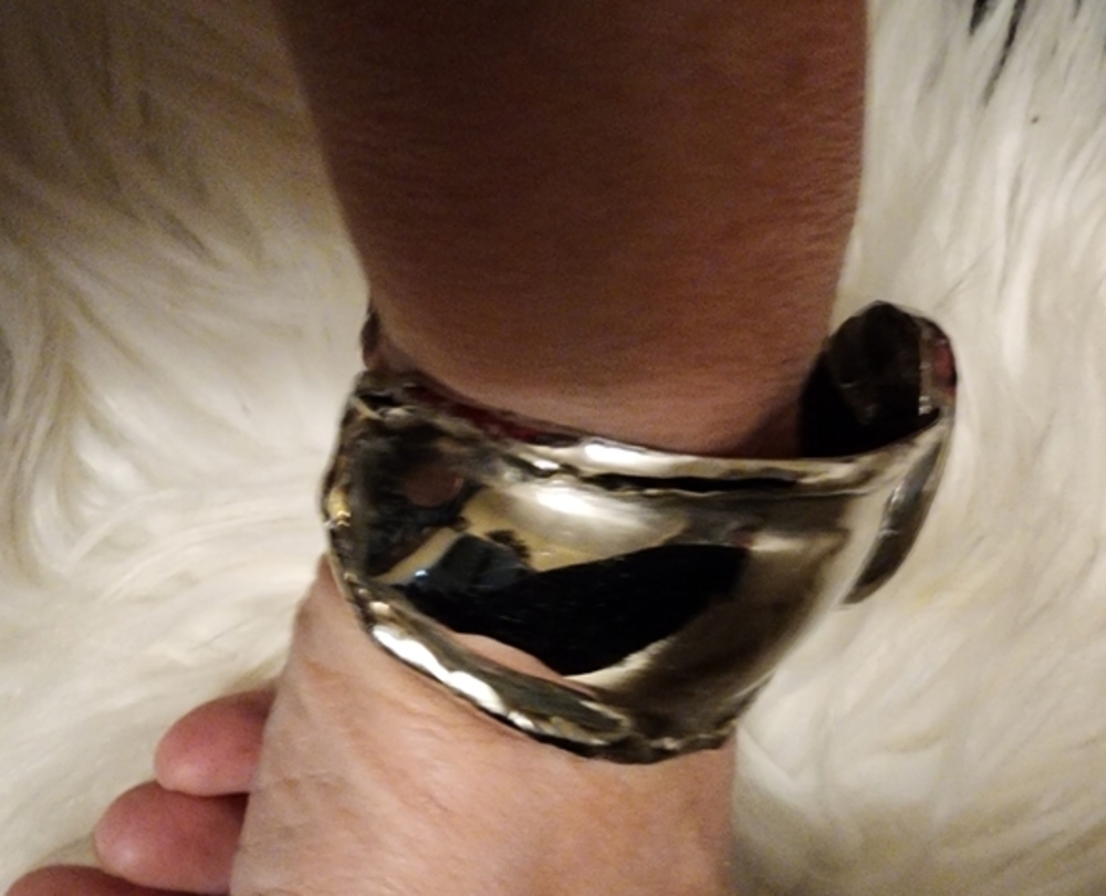 Vintage‎ Brutalist Silver Cuff - Picture 2 of 9